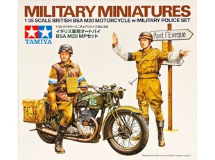 Tamiya - British BSA M20 Motorcycle w/Military Police, 1/35, 35316 cena un informācija | Konstruktori | 220.lv