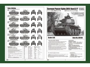 Сборная пластиковая модель Hobbyboss - German Panzer Kpfw.38(t) Ausf.E/F, 1/35, 80136 цена и информация | Конструкторы и кубики | 220.lv