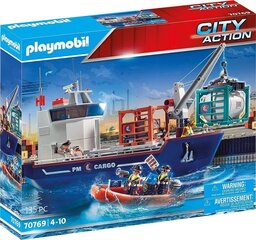 70769 PLAYMOBIL® City Action, Kravas kuģis ar laivu cena un informācija | Konstruktori | 220.lv