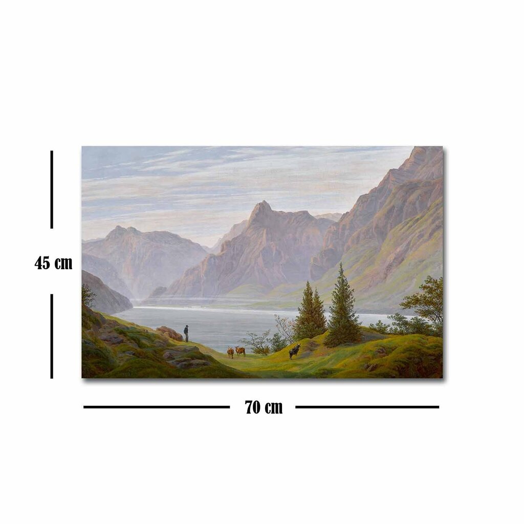 Reprodukcija Kalnu ezers, rīts (Kaspars Deivids Frīdrihs) cena un informācija | Gleznas | 220.lv