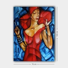 Reprodukcija Sieviete sarkanā kleitā cena un informācija | Gleznas | 220.lv