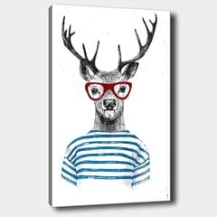Репродукция Лось в очках и полосатой футболке цена и информация | Картины | 220.lv
