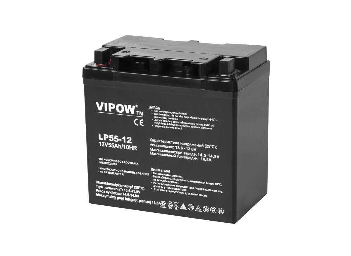 Svina akumulators Vipow 12V 55Ah cena un informācija | Akumulatori | 220.lv