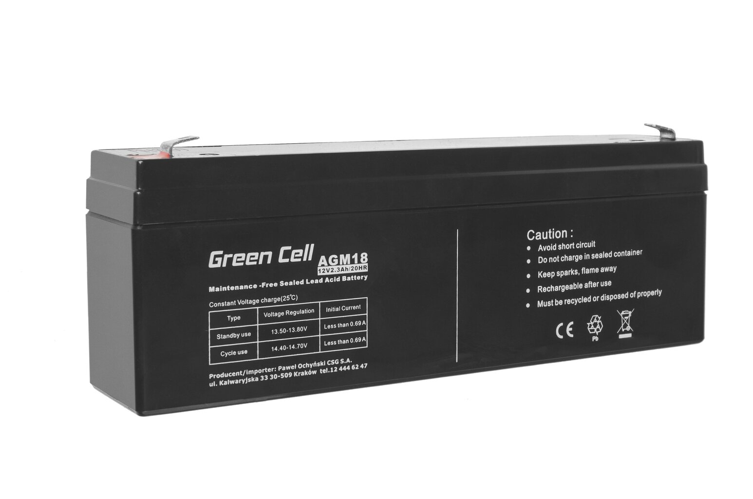 Svina akumulators Green Cell AGM VRLA 12V 2.8Ah cena un informācija | Akumulatori | 220.lv