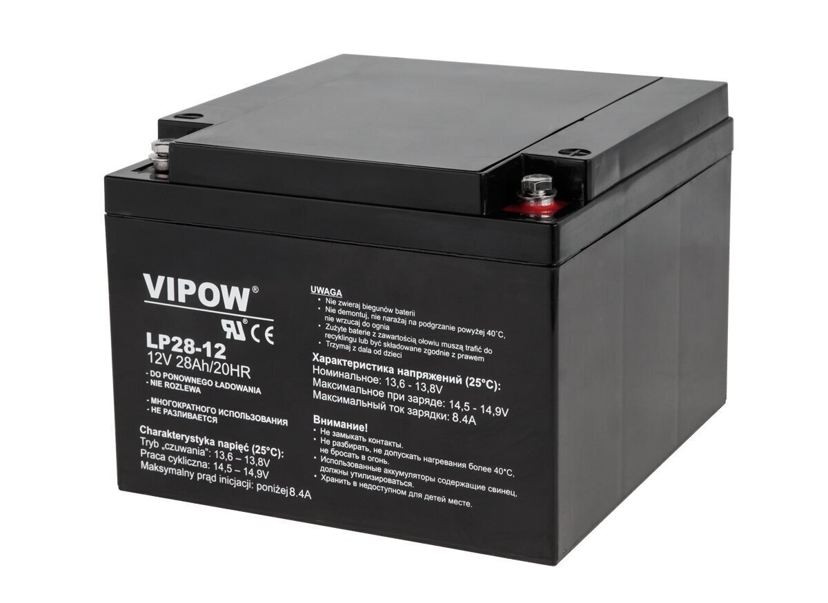 Svina akumulators Vipow 12V 28Ah cena un informācija | Akumulatori | 220.lv