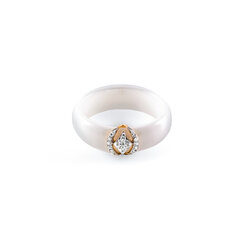 Белое керамическое кольцо с бриллиантами ZGFY00687R5YD цена и информация | Кольца | 220.lv