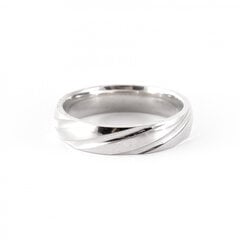 Laulības gredzens no baltā zelta ar reljefa virsmu ZGR34W cena un informācija | Gredzeni | 220.lv