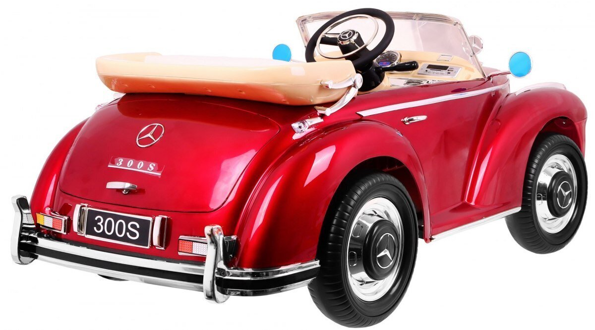 Vienvietīgs elektromobilis "Mercedes Benz Retro 300S", sarkans цена и информация | Bērnu elektroauto | 220.lv