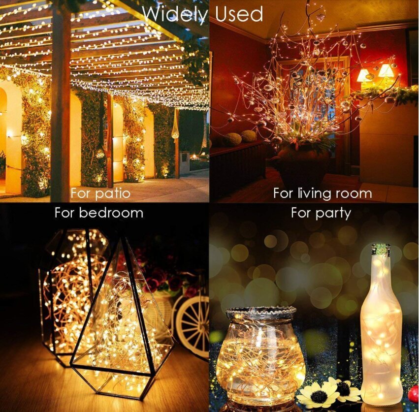 LED ūdensnecaurlaidīga vītne, 22 m 200 spuldzes, dzeltena krāsa cena un informācija | Ziemassvētku lampiņas, LED virtenes | 220.lv