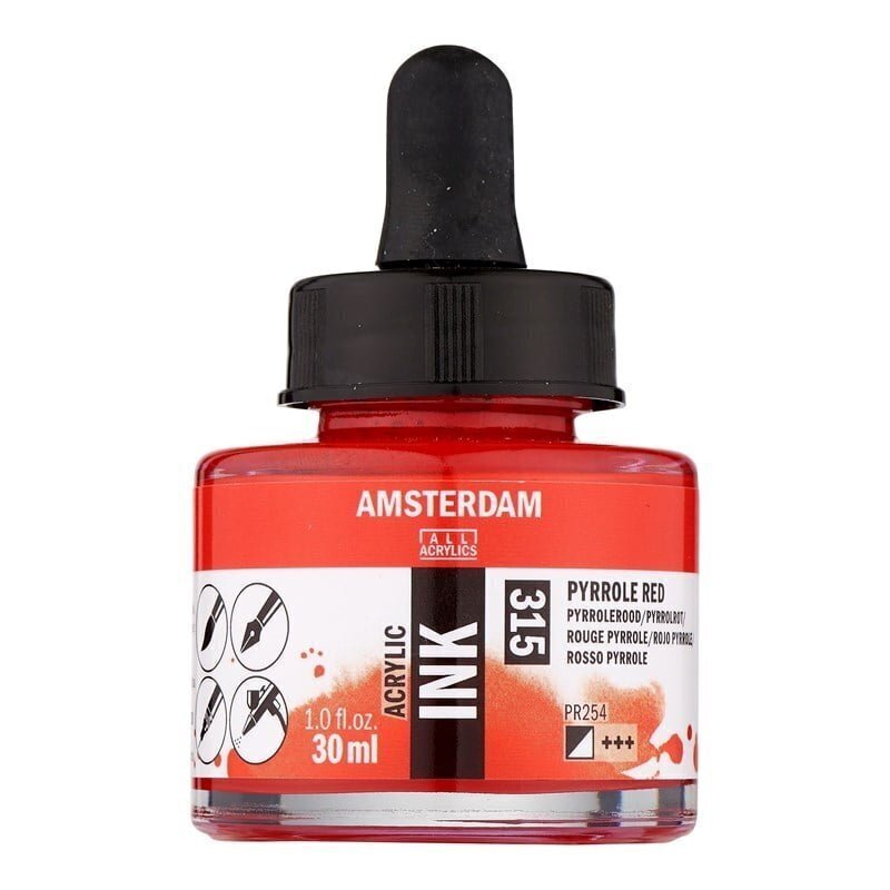 Akrila tinte Amsterdam 30ml Pyrrole Red cena un informācija | Modelēšanas un zīmēšanas piederumi | 220.lv