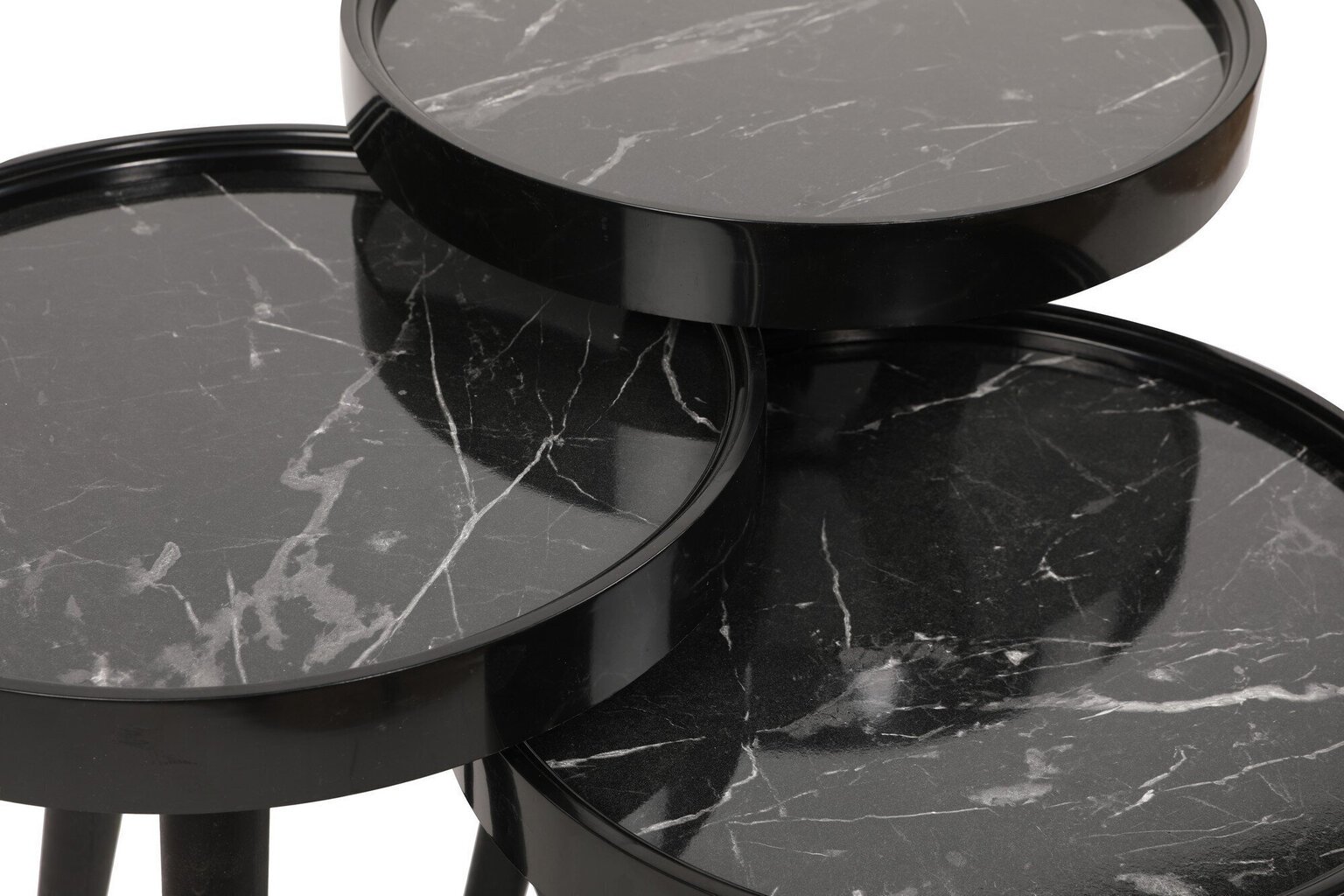 3-ju galdiņu komplekts Kalune Design Call, melns cena un informācija | Žurnālgaldiņi | 220.lv