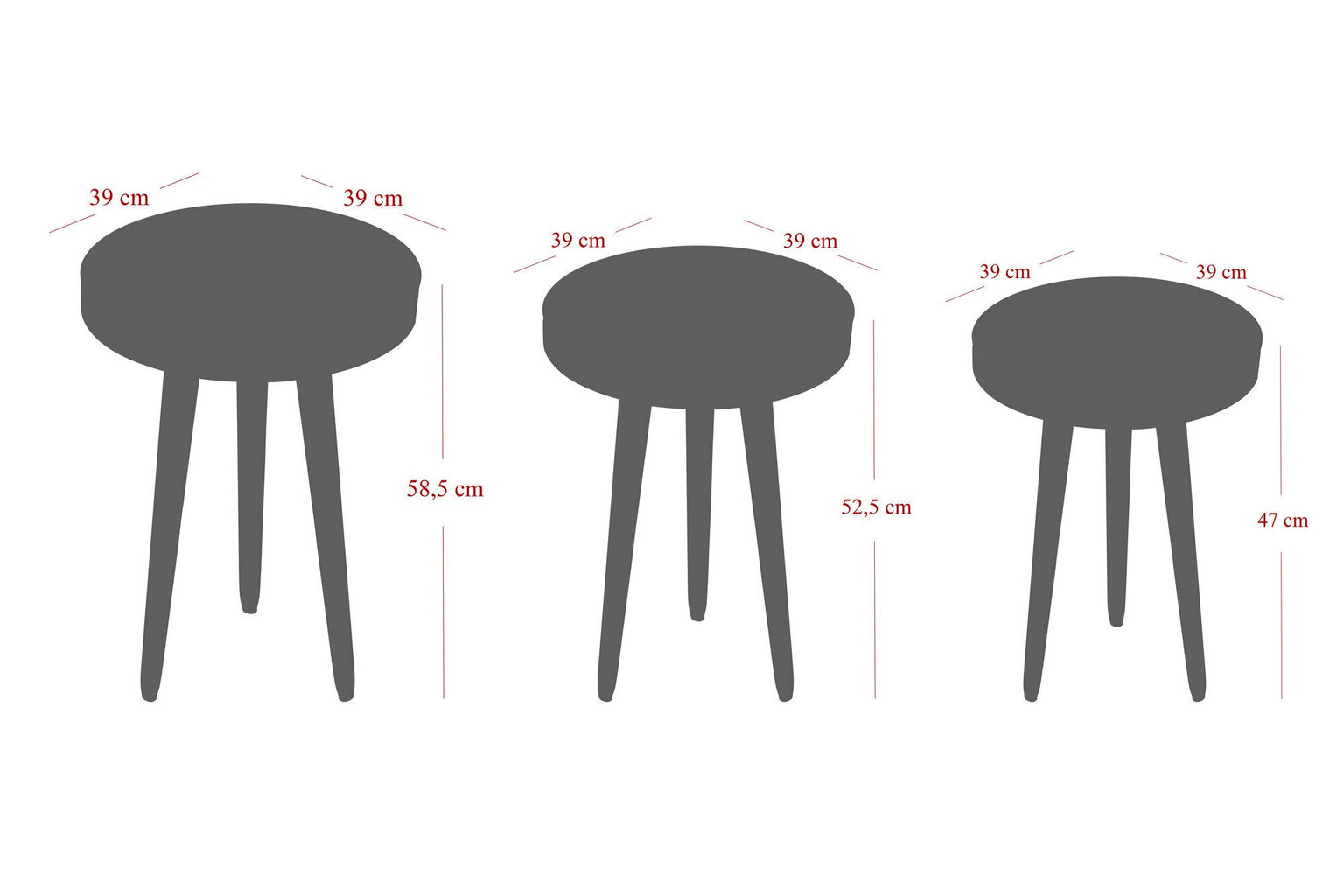 3-ju galdiņu komplekts Kalune Design Lyle, melns/zelta krāsas cena un informācija | Žurnālgaldiņi | 220.lv