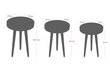 3-ju galdiņu komplekts Kalune Design Neep, brūns/pelēks cena un informācija | Žurnālgaldiņi | 220.lv