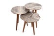 3-ju galdiņu komplekts Kalune Design Qubec, brūns/pelēks cena un informācija | Žurnālgaldiņi | 220.lv