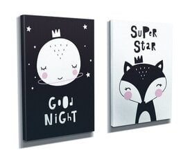 Divu daļu reprodukcija Good night super star цена и информация | Картины | 220.lv