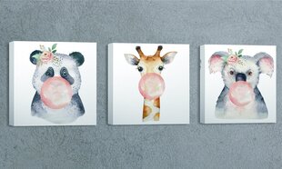 Triju daļu reprodukcija Jautri dzīvnieki цена и информация | Картины | 220.lv