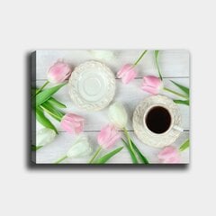 Репродукция Кофейная чашка и тюльпаны цена и информация | Картины | 220.lv