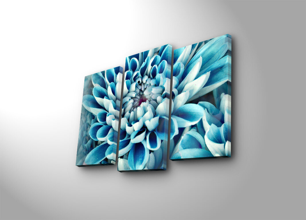Triju daļu reprodukcija Zilais zieds цена и информация | Gleznas | 220.lv