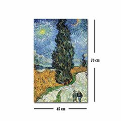 Репродукция Estrada com cipreste e estrela (Vincent Van Gogh) цена и информация | Картины | 220.lv