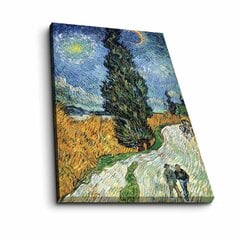 Репродукция Estrada com cipreste e estrela (Vincent Van Gogh) цена и информация | Картины | 220.lv