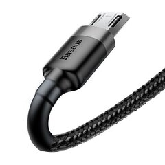 USB kabelis Baseus Cafule microUSB 2.0m 1.5A pelēks-melns CAMKLF-CG1 cena un informācija | Savienotājkabeļi | 220.lv