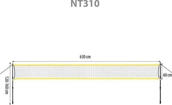 Badmintona tīkls Nils NT310, 630 cm cena un informācija | Badmintons | 220.lv