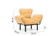 Paplašināms krēsls Kalune Design Nitta Single, dzeltens cena un informācija | Atpūtas krēsli | 220.lv