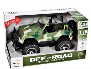 Военный джип со звуками и фарами цена и информация | Конструктор автомобилей игрушки для мальчиков | 220.lv