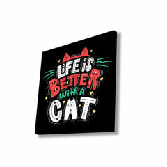Reprodukcija Dzīve ir labāka ar kaķi cena un informācija | Gleznas | 220.lv