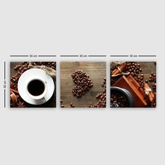 Репродукция из трех частей Кофе цена и информация | Картины | 220.lv