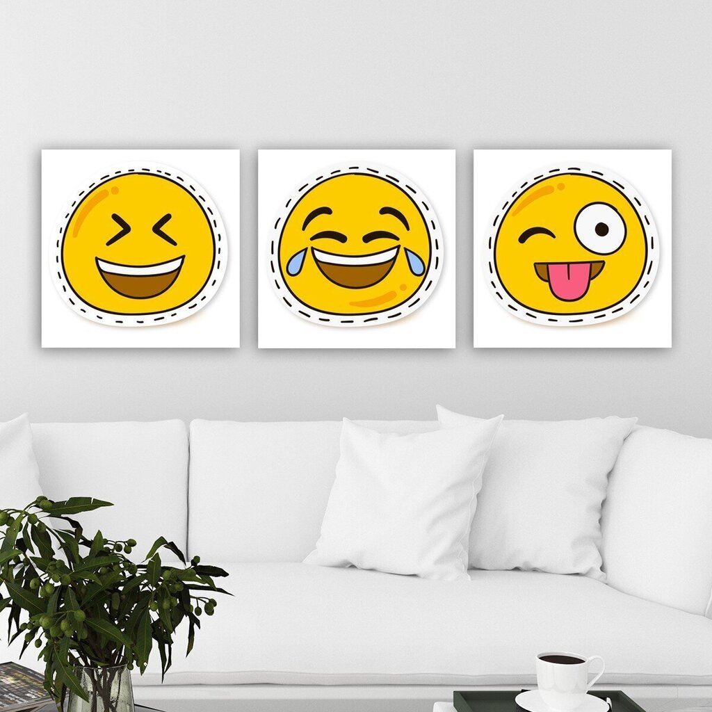 Репродукция из трех частей Emoji цена | 220.lv