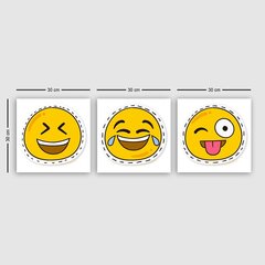 Репродукция из трех частей Emoji цена и информация | Картины | 220.lv