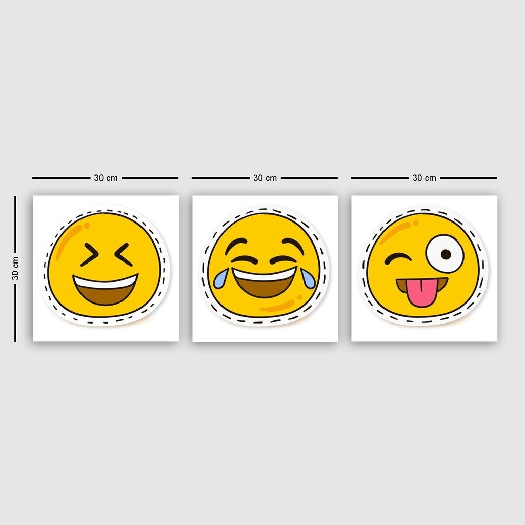 Репродукция из трех частей Emoji цена | 220.lv