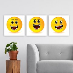 Репродукция из трех частей Emoji цена и информация | Картины | 220.lv