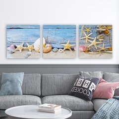 Репродукция из трех частей Море цена и информация | Картины | 220.lv