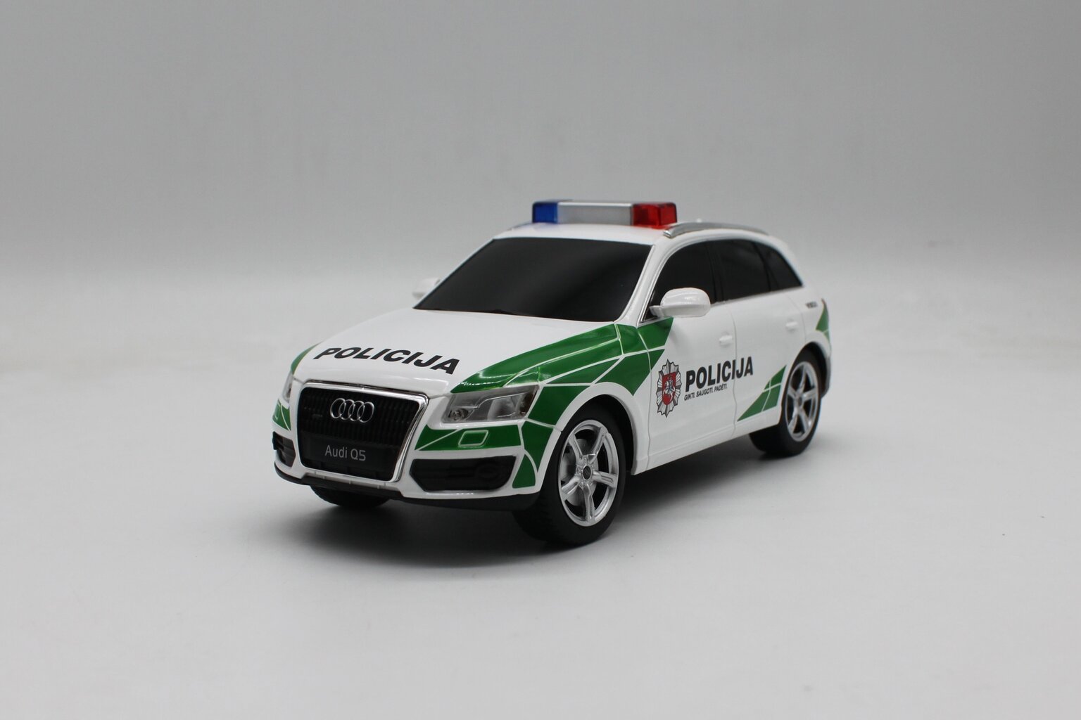 Radiovadāmas automašīnas modelis Lietuvas policija Audi Q5 Rastar 1:24, 38610 cena un informācija | Rotaļlietas zēniem | 220.lv