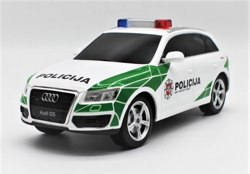 Radiovadāmas automašīnas modelis Lietuvas policija Audi Q5 Rastar 1:24, 38610 cena un informācija | Rotaļlietas zēniem | 220.lv