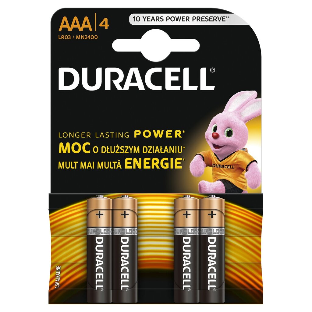 Duracell AAA LR03, 4 gab. цена и информация | Baterijas | 220.lv