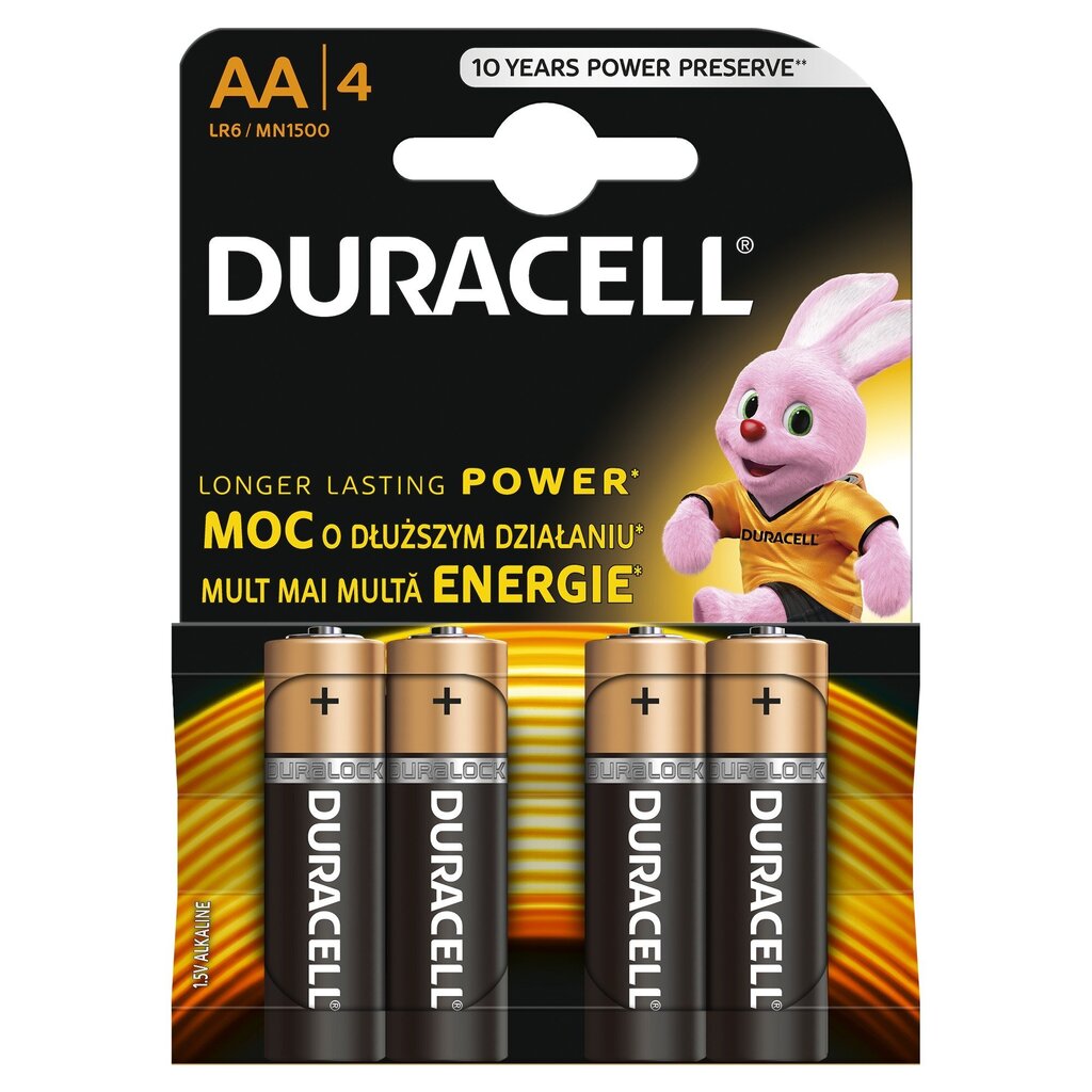 Duracell AA LR6 1.5V Alkaline Ilgstošas darbības baterejas MN1500, 4gab. цена и информация | Baterijas | 220.lv