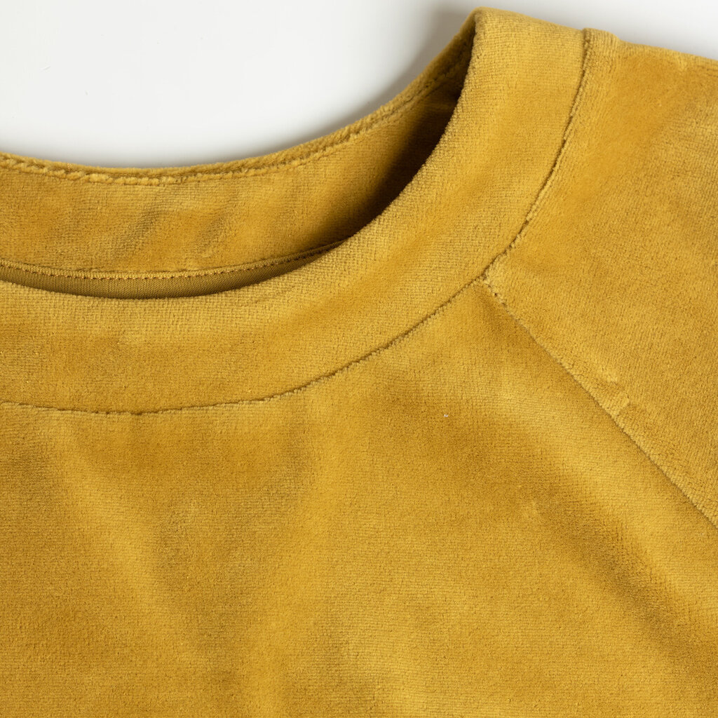 Sieviešu džemperis ar 3/4 garuma piedurknēm, retro, samta, dzeltens SNP21099 cena un informācija | Jakas sievietēm | 220.lv