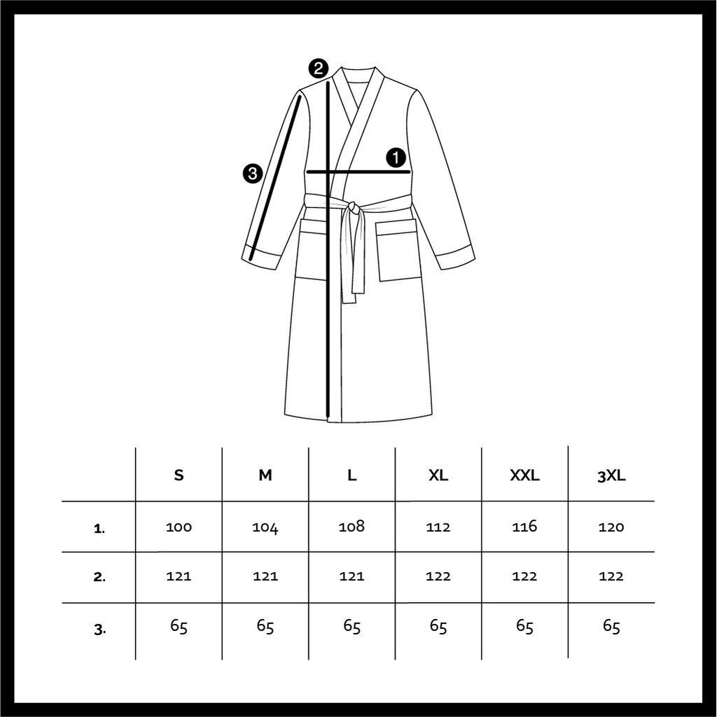 Vīriešu halāts, melns, ar lenti, SMA31003 cena un informācija | Vīriešu halāti, pidžamas | 220.lv