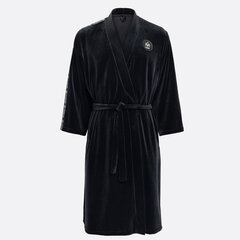 Vīriešu halāts, melns, ar lenti, SMA31003 цена и информация | Мужские халаты, пижамы | 220.lv