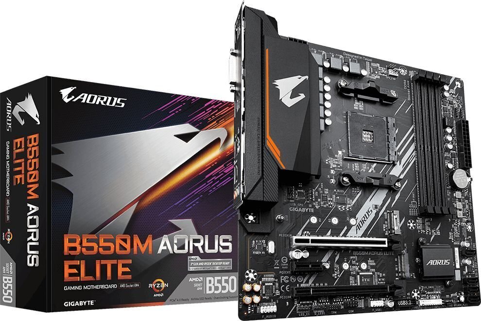 Gigabyte B550M AORUS ELITE cena un informācija | Mātesplates | 220.lv