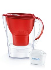 BRITA ūdens filtrēšanas trauks Marella 2.4l MEMO sarkans cena un informācija | Ūdens filtri | 220.lv
