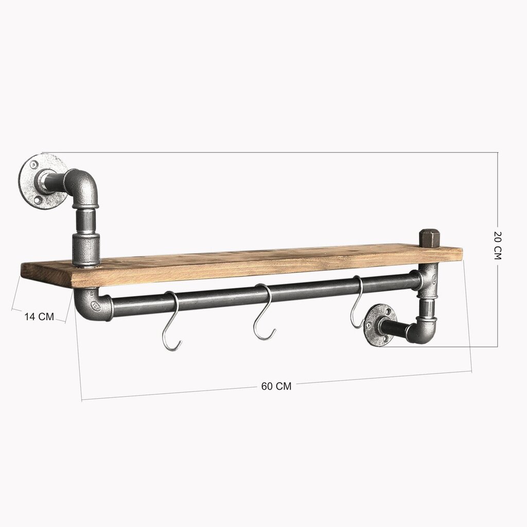 Pakaramais Kalune Design BoruRaf 032, brūns/melns cena un informācija | Drēbju pakaramie | 220.lv