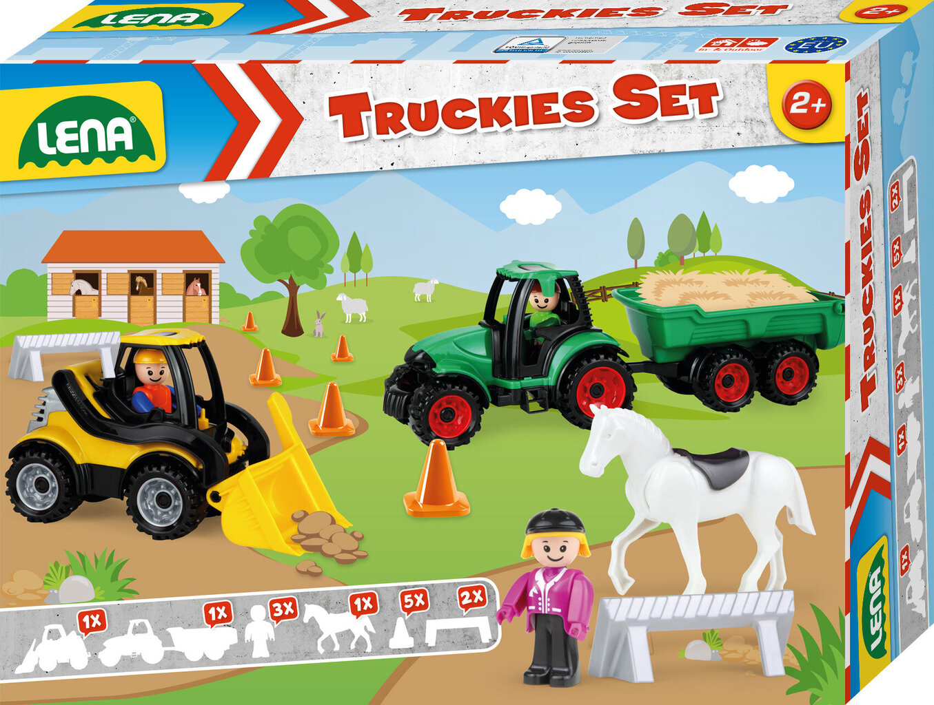 Fermas komplekts LENA Truckies set, 01632 cena un informācija | Rotaļlietas zēniem | 220.lv