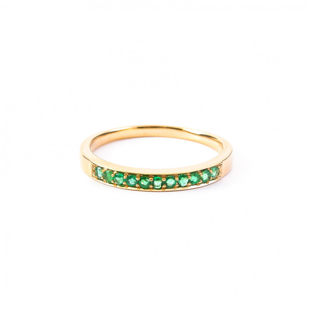 Zelta gredzens ar smaragdiem ZGMJ001771R5Y0E cena un informācija | Gredzeni | 220.lv