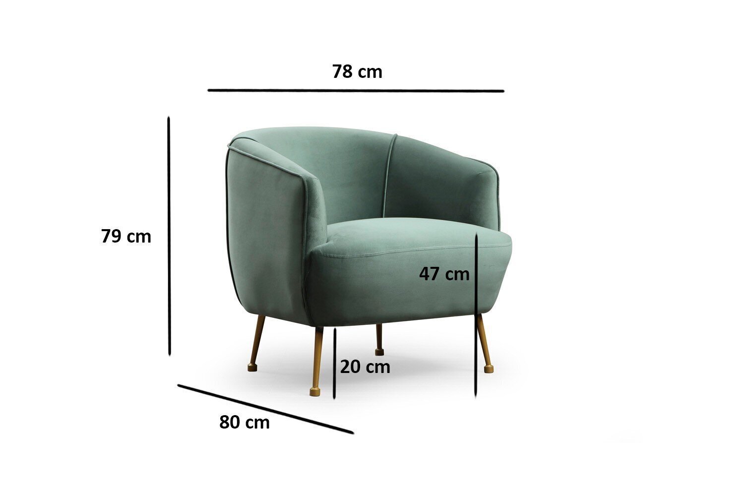 Krēsls Kalune Design Piccoli, zaļš cena un informācija | Atpūtas krēsli | 220.lv