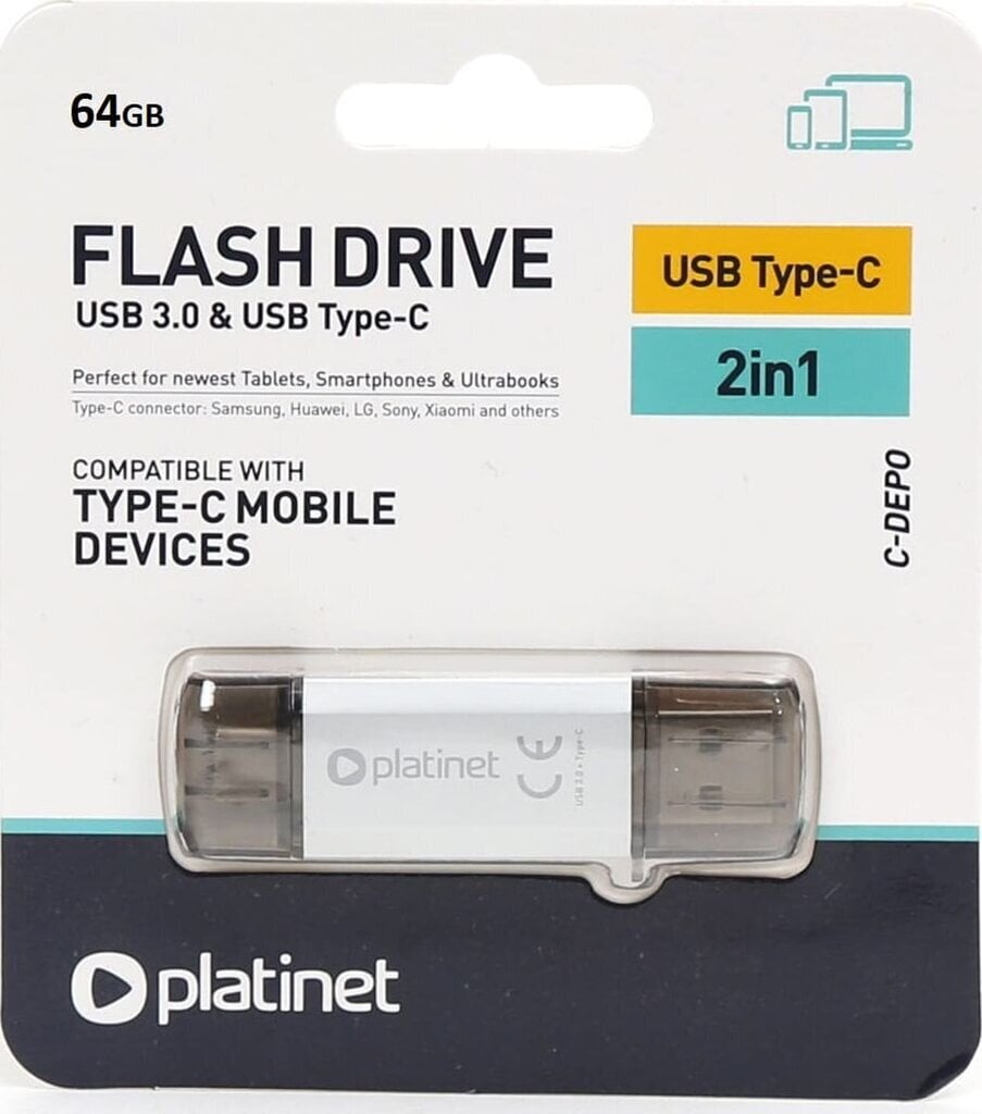 Platinet PMFC64S цена и информация | USB Atmiņas kartes | 220.lv