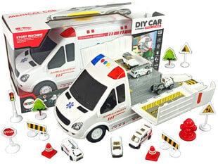Ātrās palīdzības autostāvvieta ar piederumiem Diy Car cena un informācija | Rotaļlietas zēniem | 220.lv